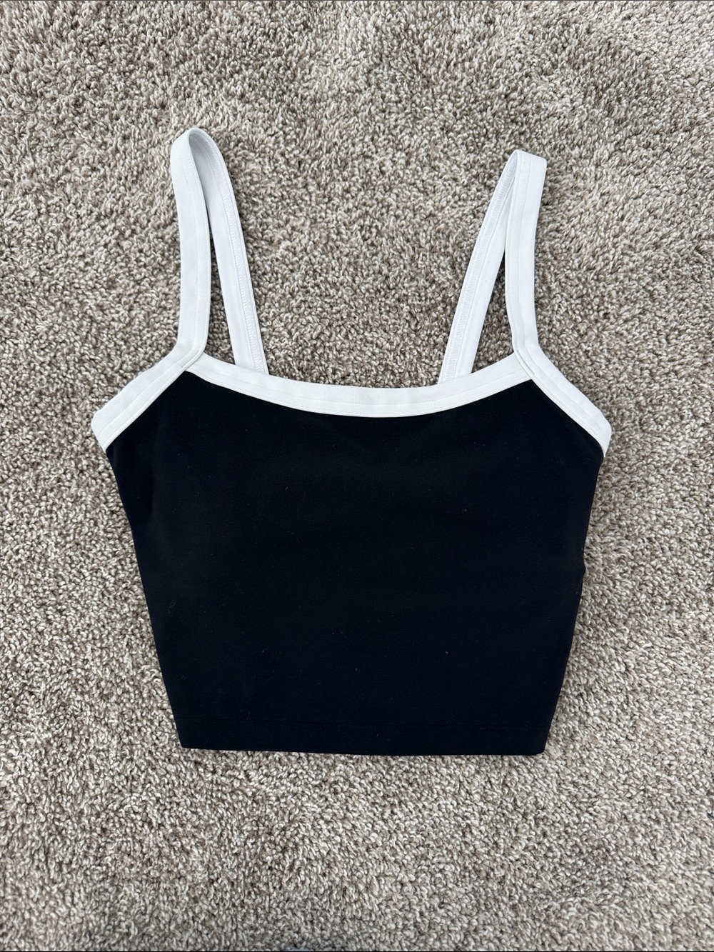 Abercrombie & Fitch Black Crop Tank with White Trim